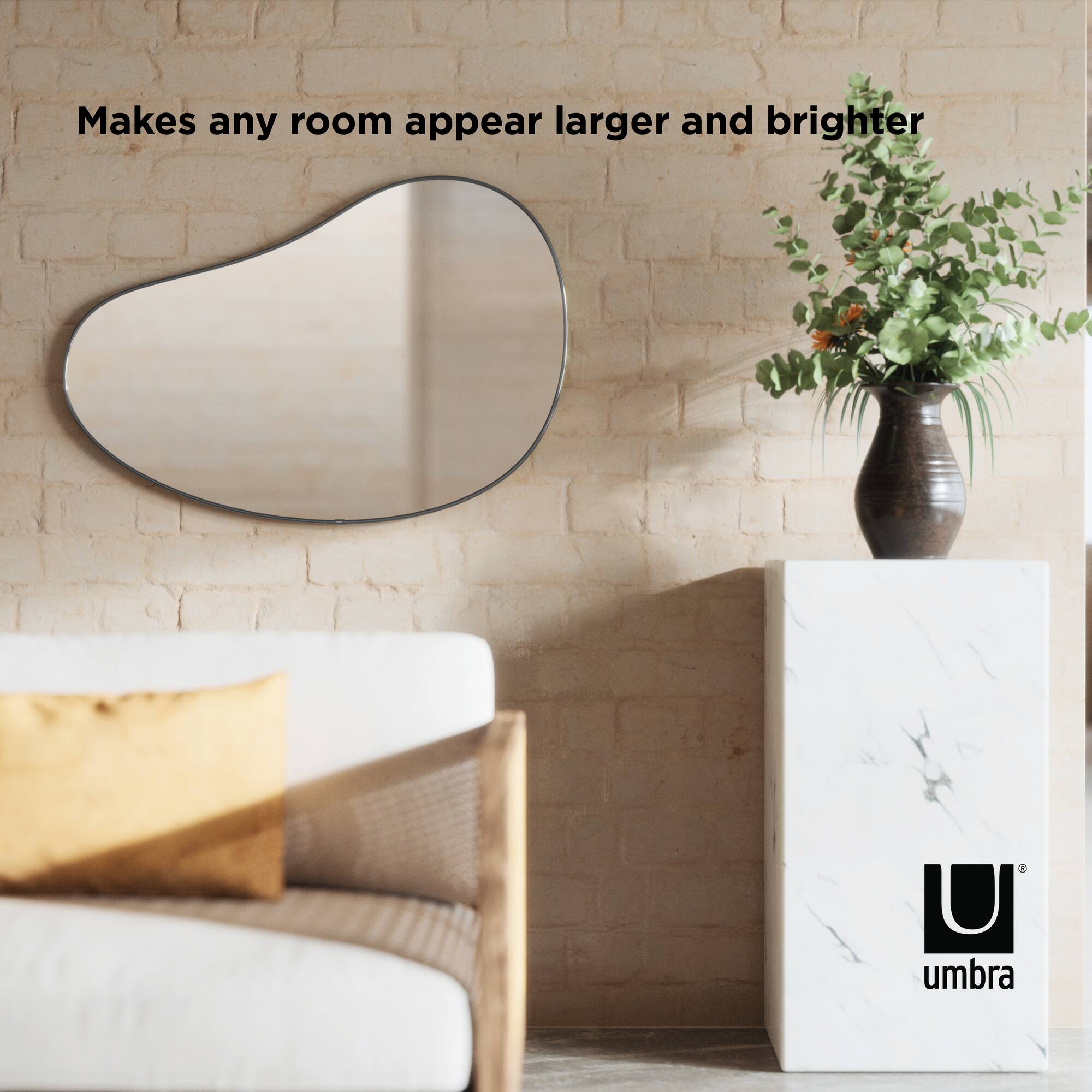 Umbra 36" Titanium Hubba Pebble Mirror